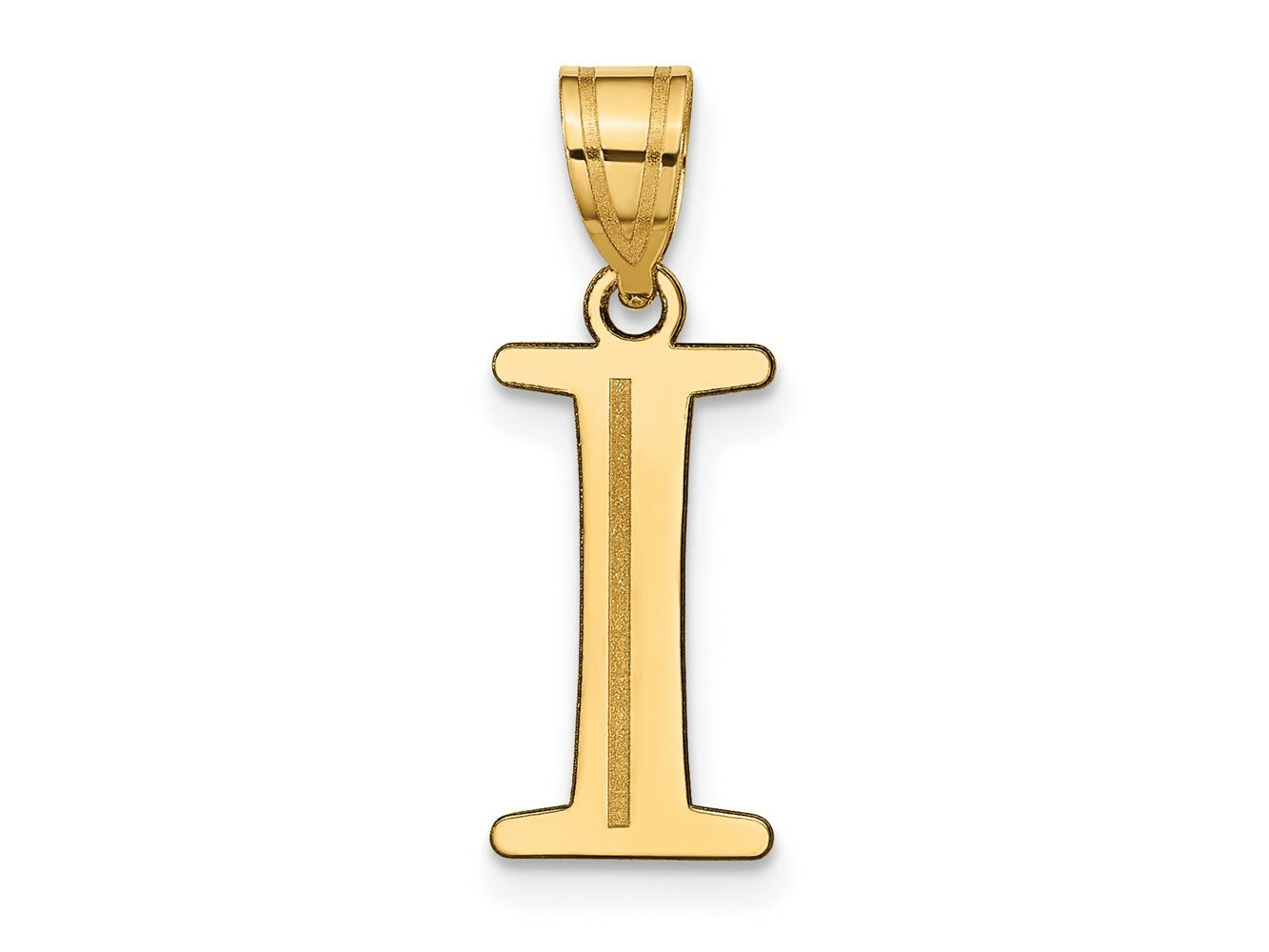 FJC Finejewelers 14 kt Yellow Gold Polished Etched Letter I Initial Charm