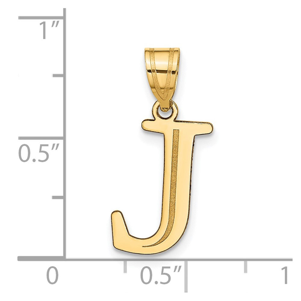 FJC Finejewelers 14 kt Yellow Gold Polished Etched Letter J Initial Charm