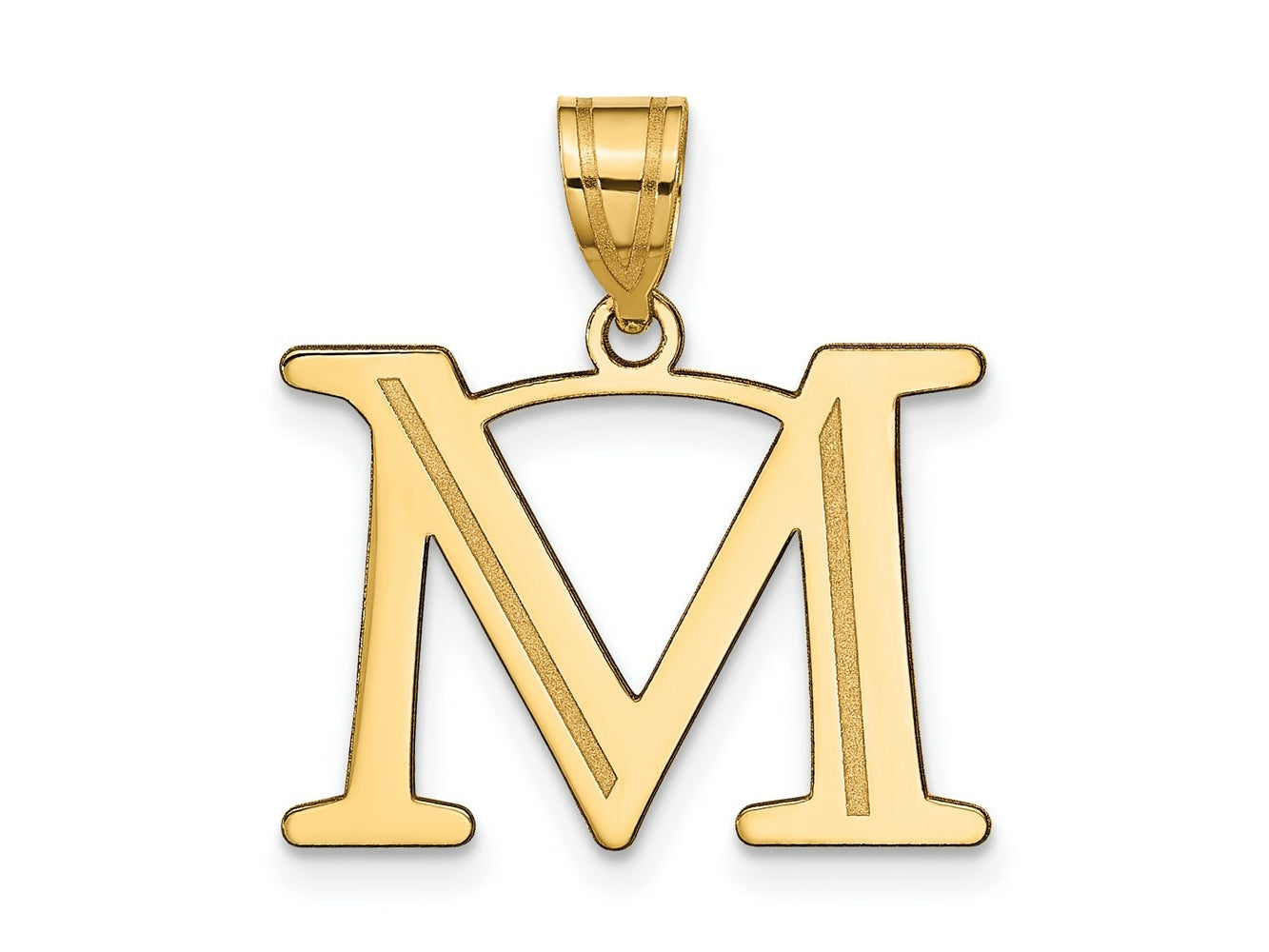 FJC Finejewelers 14 kt Yellow Gold Polished Etched Letter M Initial Charm