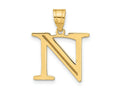 FJC Finejewelers 14 kt Yellow Gold Polished Etched Letter N Initial Charm