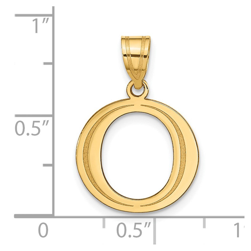 FJC Finejewelers 14 kt Yellow Gold Polished Etched Letter O Initial Charm