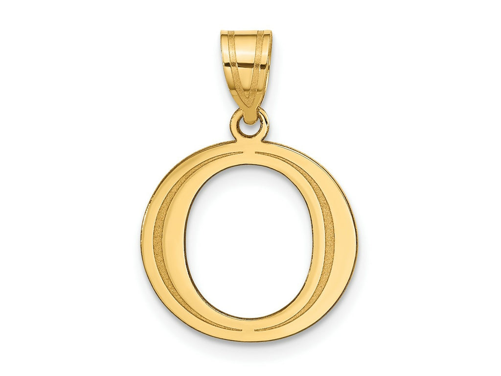 FJC Finejewelers 14 kt Yellow Gold Polished Etched Letter O Initial Charm