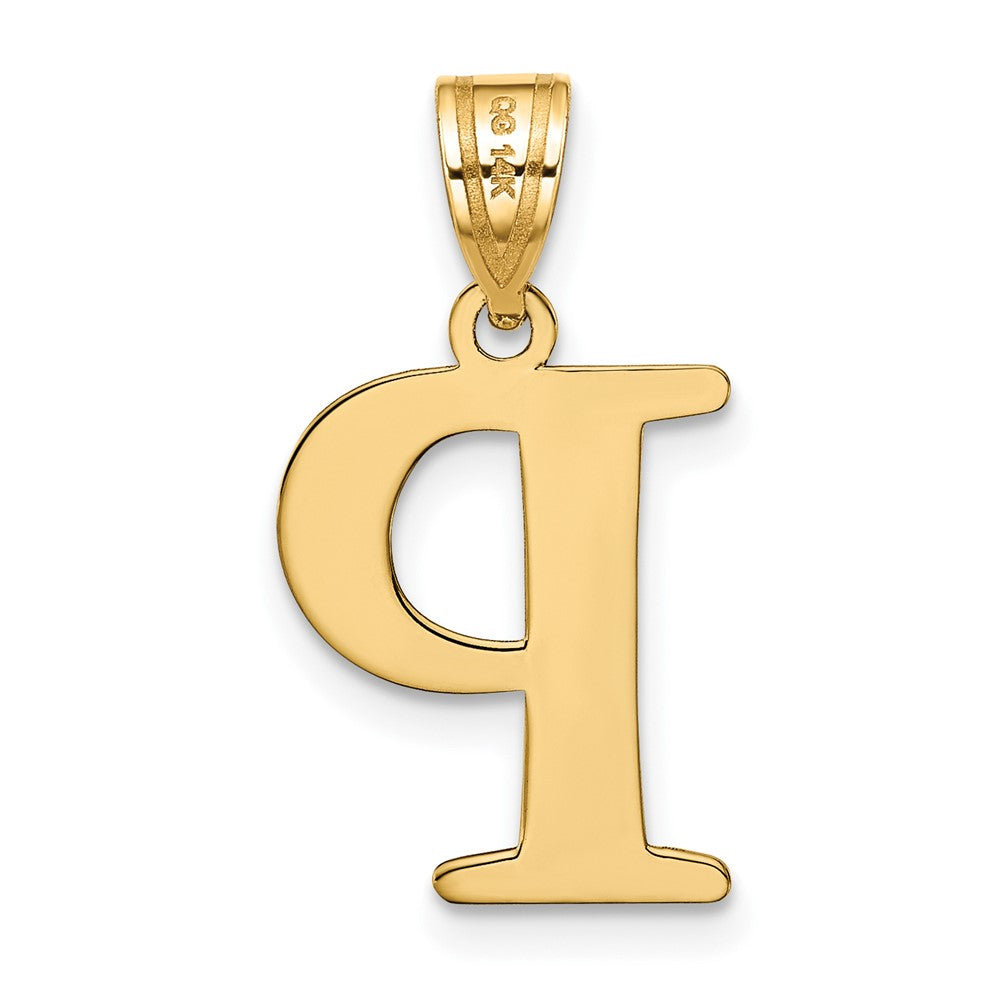 FJC Finejewelers 14 kt Yellow Gold Polished Etched Letter P Initial Charm