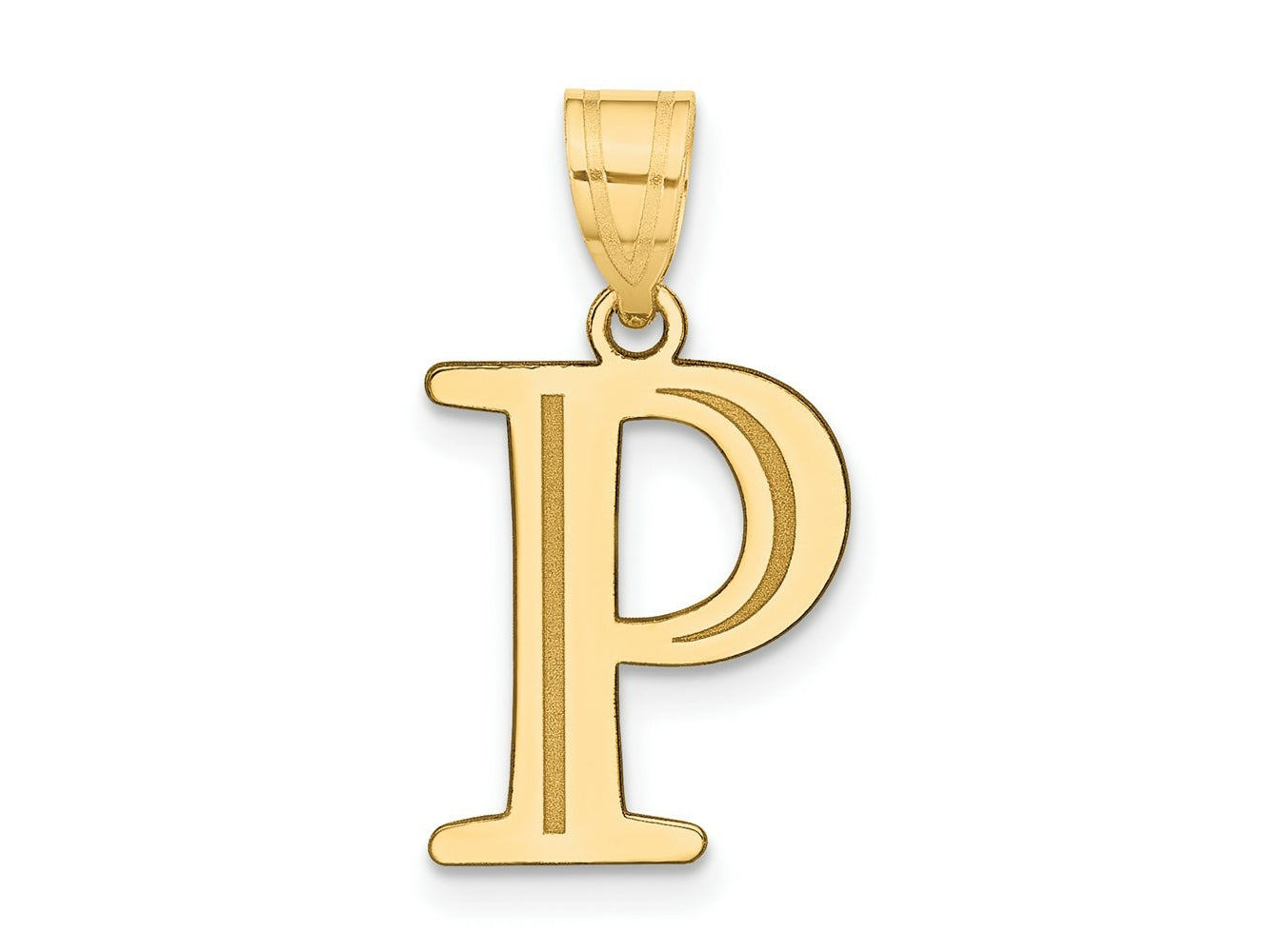 FJC Finejewelers 14 kt Yellow Gold Polished Etched Letter P Initial Charm