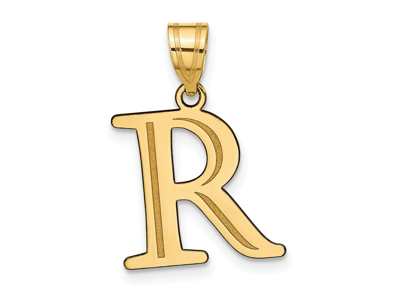 FJC Finejewelers 14 kt Yellow Gold Polished Etched Letter R Initial Charm