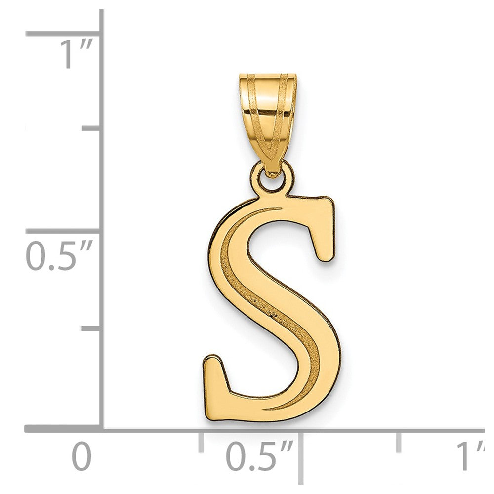 FJC Finejewelers 14 kt Yellow Gold Polished Etched Letter S Initial Charm