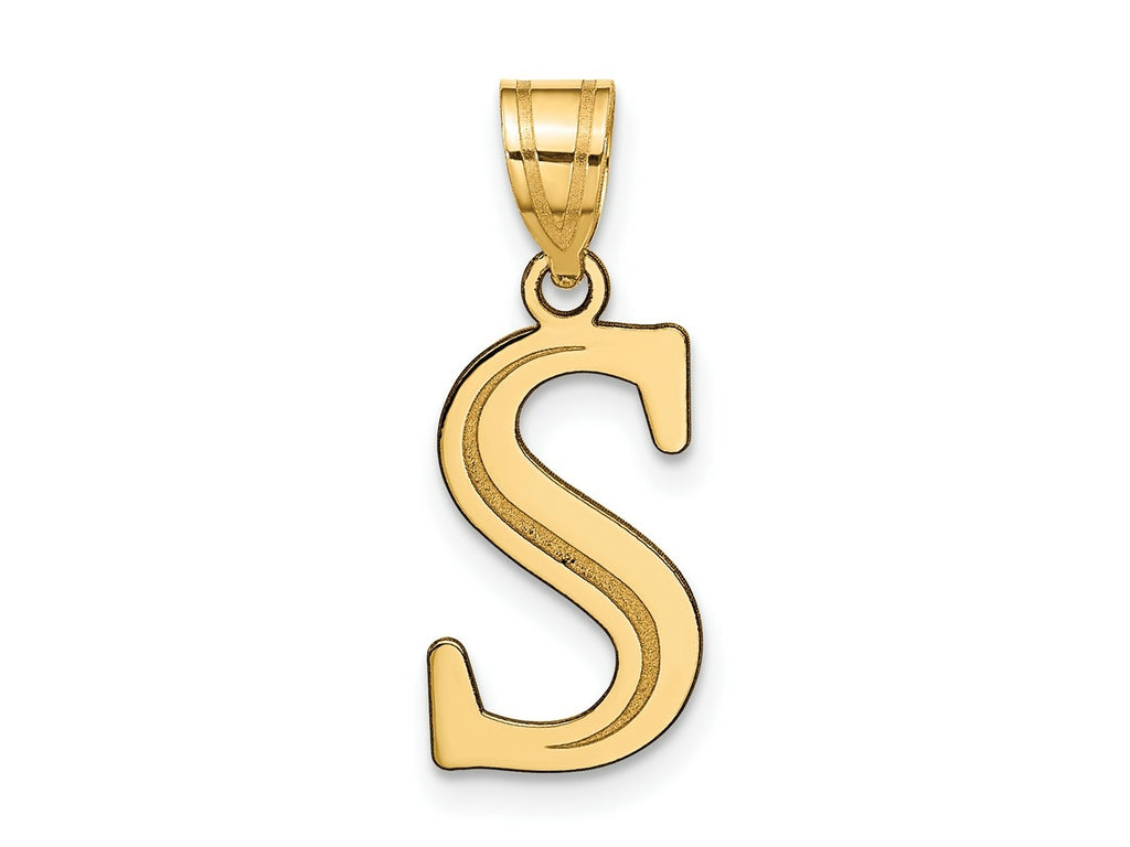 FJC Finejewelers 14 kt Yellow Gold Polished Etched Letter S Initial Charm