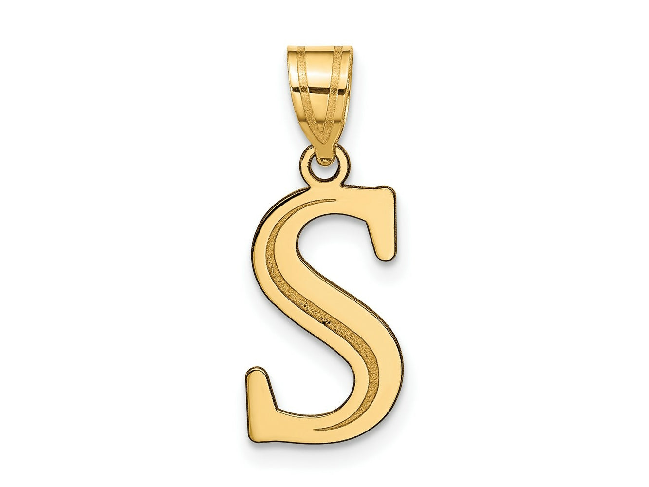 FJC Finejewelers 14 kt Yellow Gold Polished Etched Letter S Initial Charm