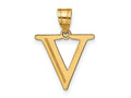 FJC Finejewelers 14 kt Yellow Gold Polished Etched Letter V Initial Charm