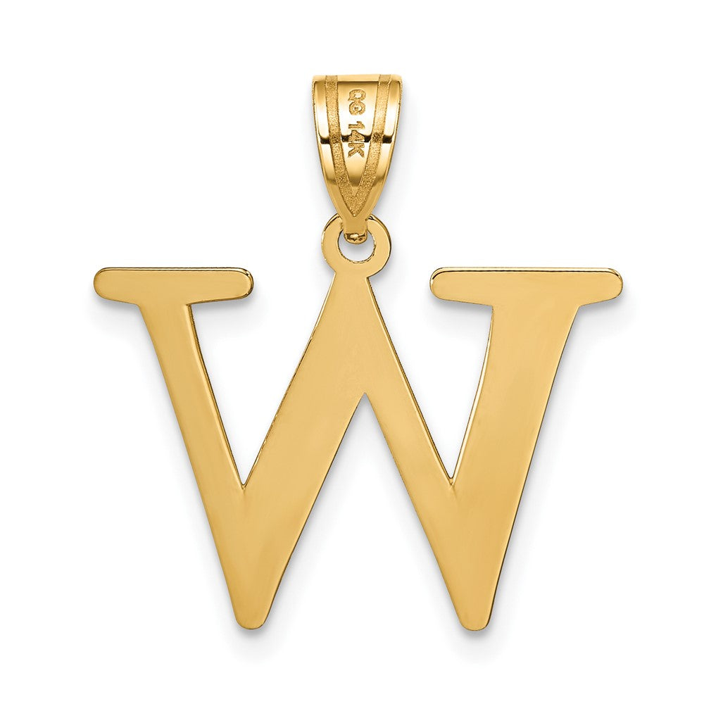 FJC Finejewelers 14 kt Yellow Gold Polished Etched Letter W Initial Charm