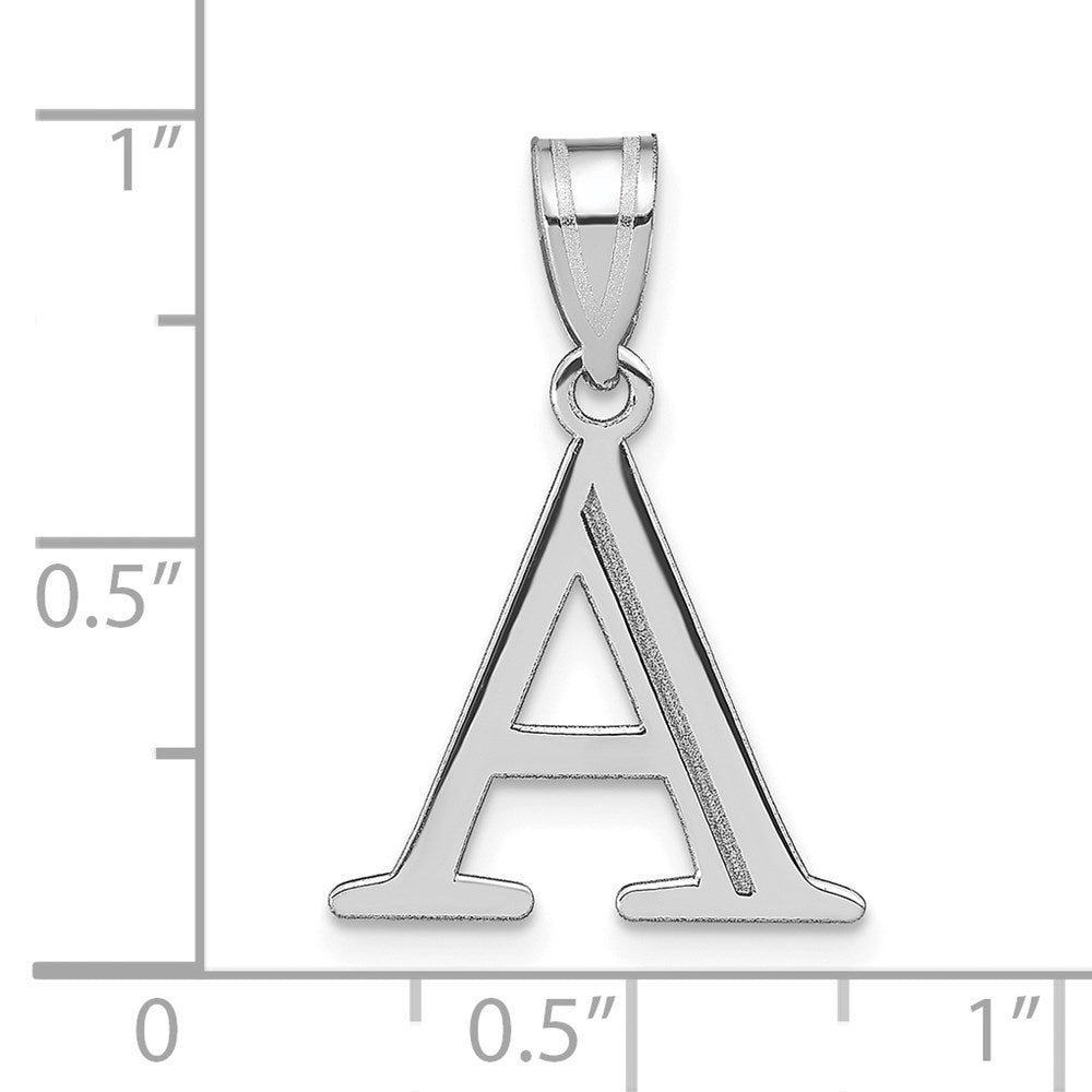 FJC Finejewelers 14 kt White Gold Polished Etched Letter A Initial Charm 17 x 16 mm