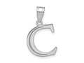 FJC Finejewelers 14 kt White Gold Polished Etched Letter C Initial Charm 17 x 13 mm
