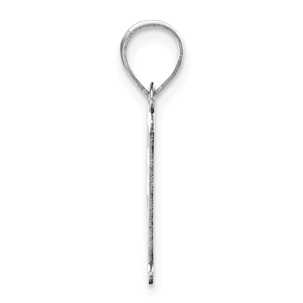FJC Finejewelers 14 kt White Gold Polished Etched Letter F Initial Charm