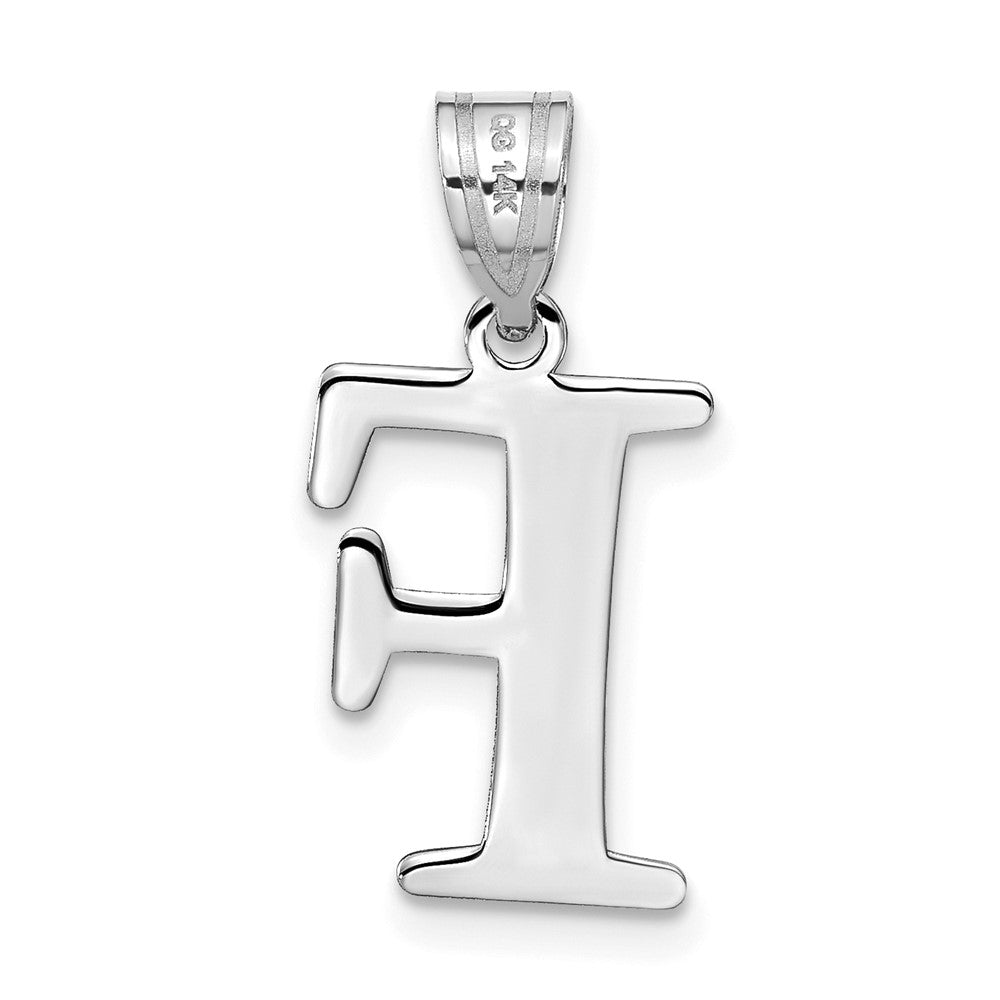 FJC Finejewelers 14 kt White Gold Polished Etched Letter F Initial Charm