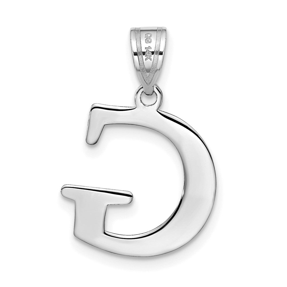 FJC Finejewelers 14 kt White Gold Polished Etched Letter G Initial Charm