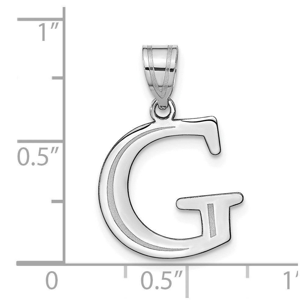 FJC Finejewelers 14 kt White Gold Polished Etched Letter G Initial Charm