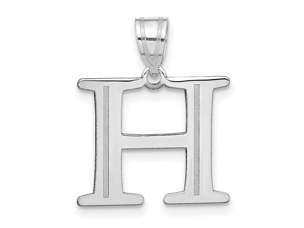 FJC Finejewelers 14 kt White Gold Polished Etched Letter H Initial Charm