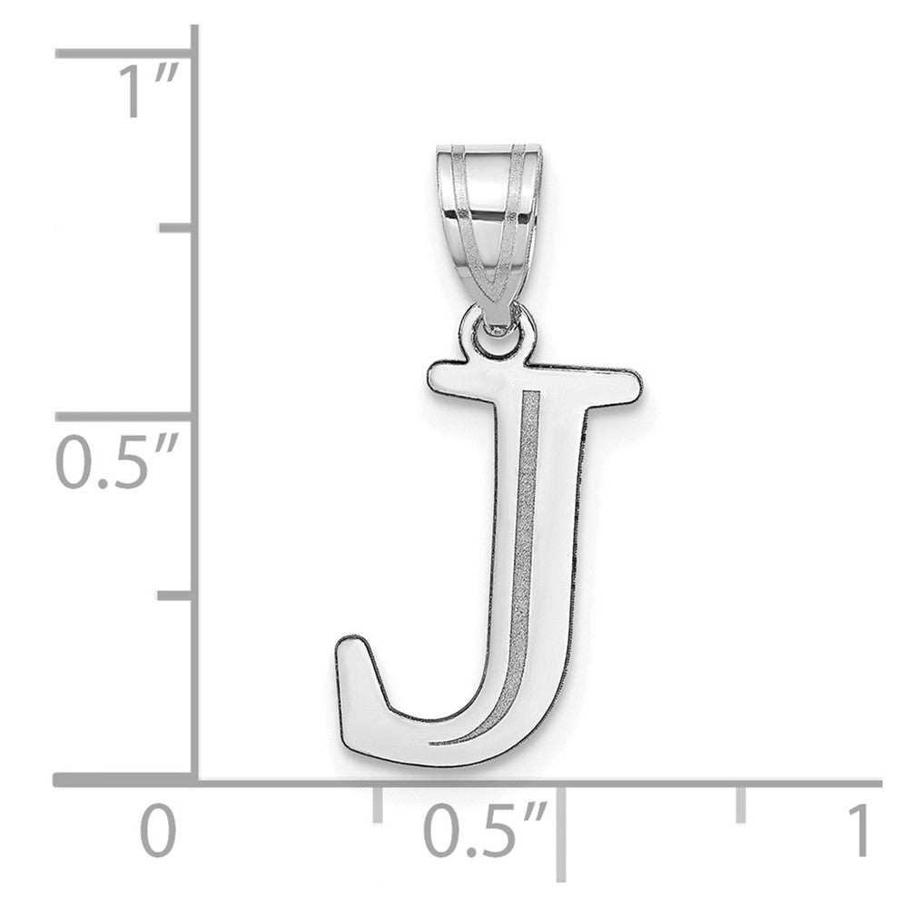 FJC Finejewelers 14 kt White Gold Polished Etched Letter J Initial Charm