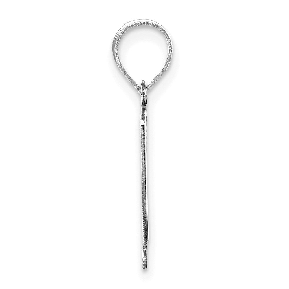 FJC Finejewelers 14 kt White Gold Polished Etched Letter K Initial Charm