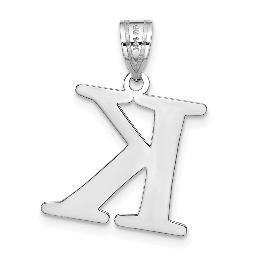 FJC Finejewelers 14 kt White Gold Polished Etched Letter K Initial Charm