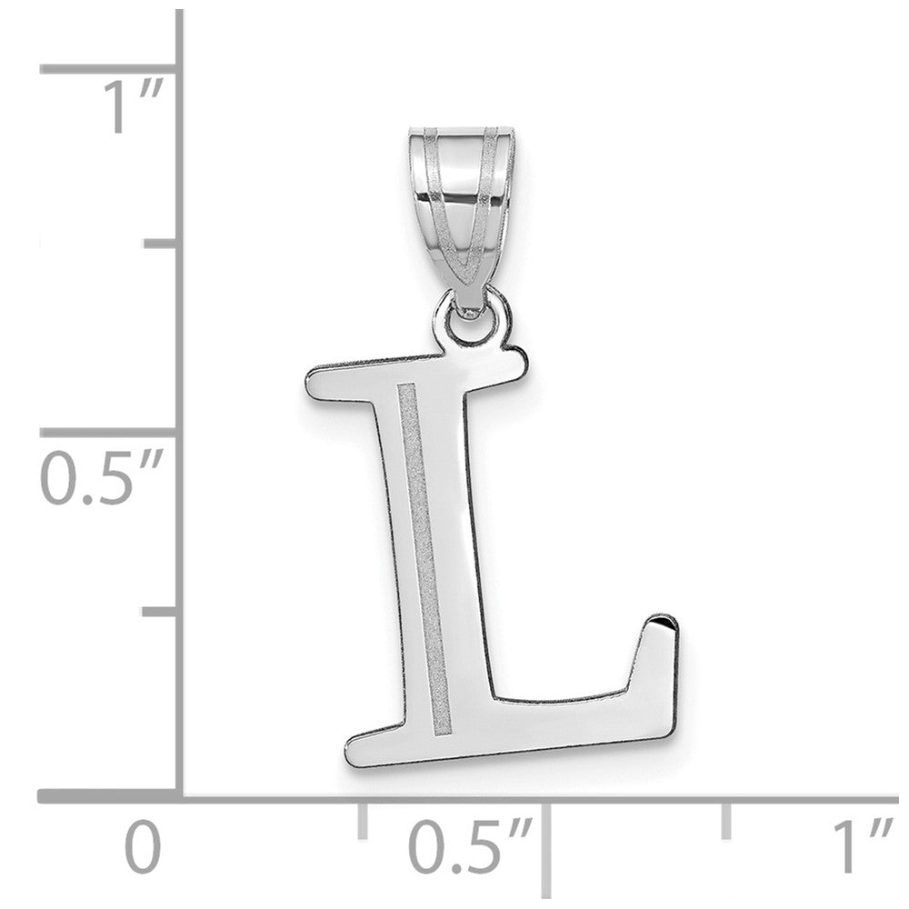 FJC Finejewelers 14 kt White Gold Polished Etched Letter L Initial Charm