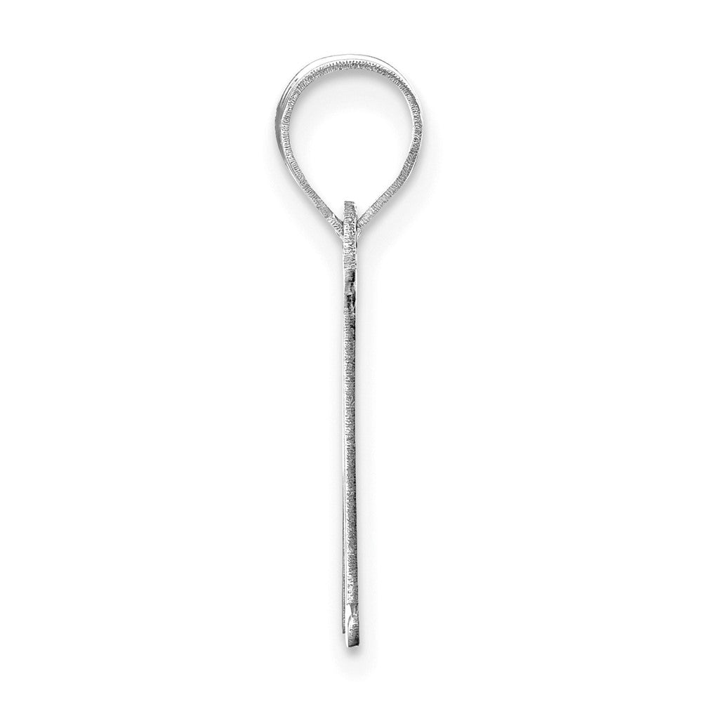 FJC Finejewelers 14 kt White Gold Polished Etched Letter M Initial Charm
