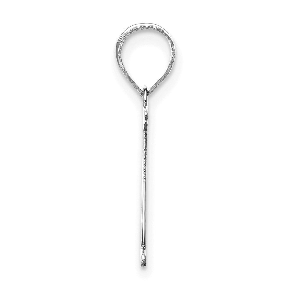 FJC Finejewelers 14 kt White Gold Polished Etched Letter N Initial Charm