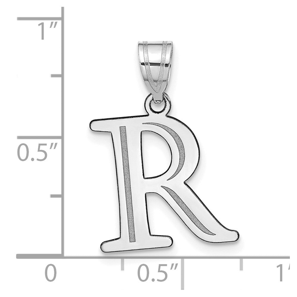 FJC Finejewelers 14 kt White Gold Polished Etched Letter R Initial Charm