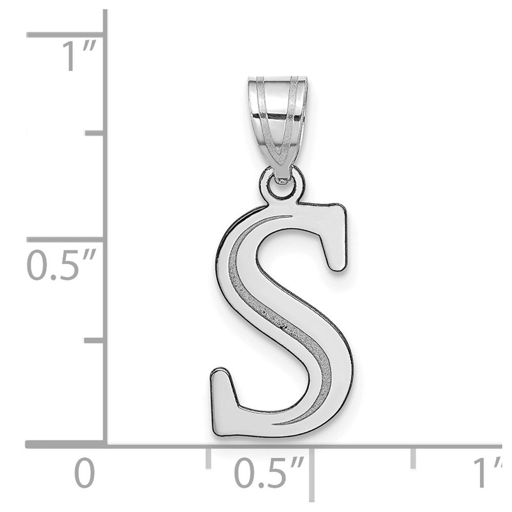 FJC Finejewelers 14 kt White Gold Polished Etched Letter S Initial Charm