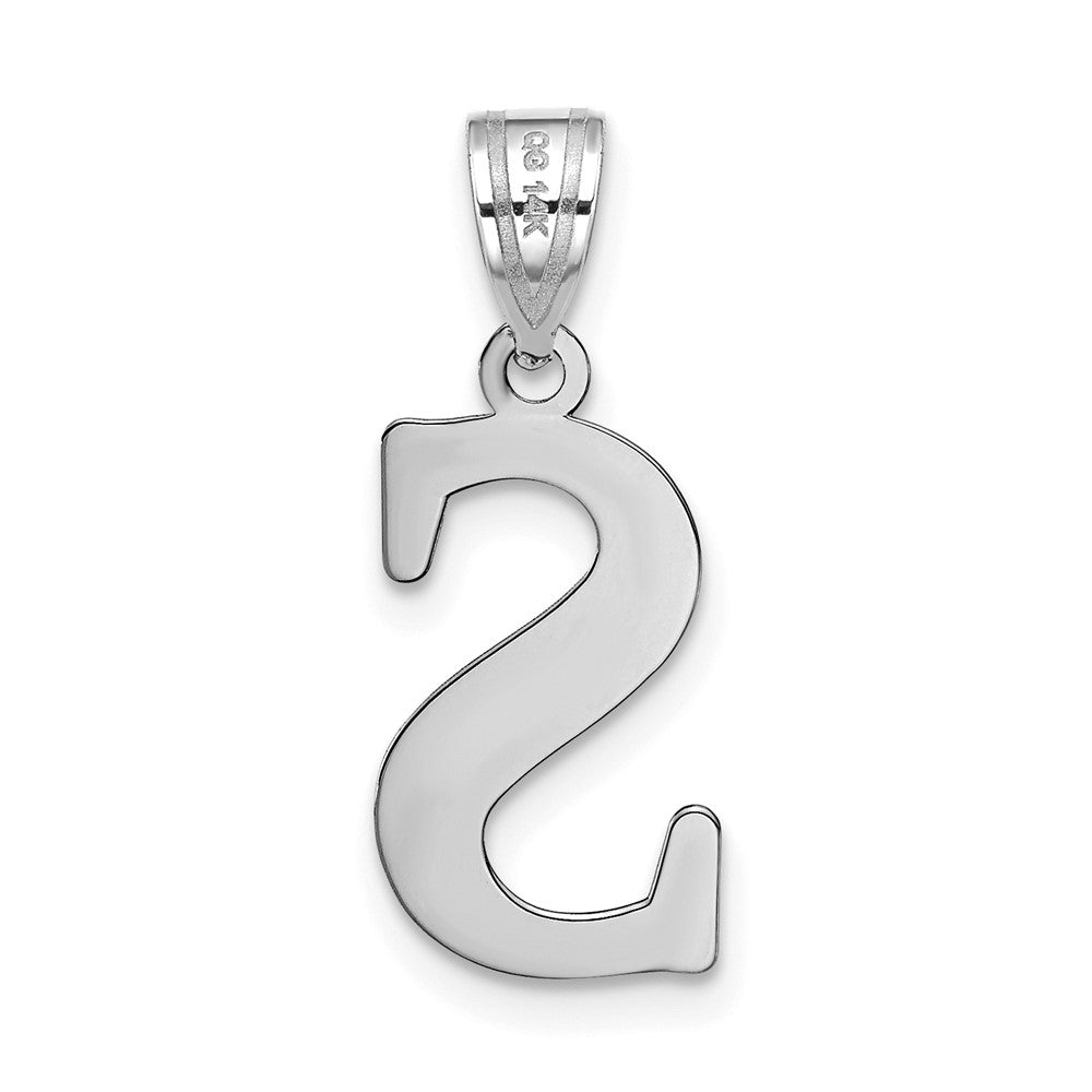 FJC Finejewelers 14 kt White Gold Polished Etched Letter S Initial Charm