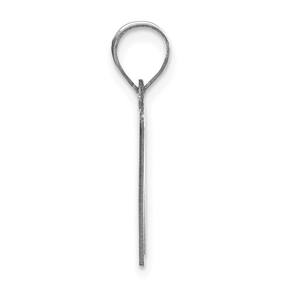 FJC Finejewelers 14 kt White Gold Polished Etched Letter W Initial Charm