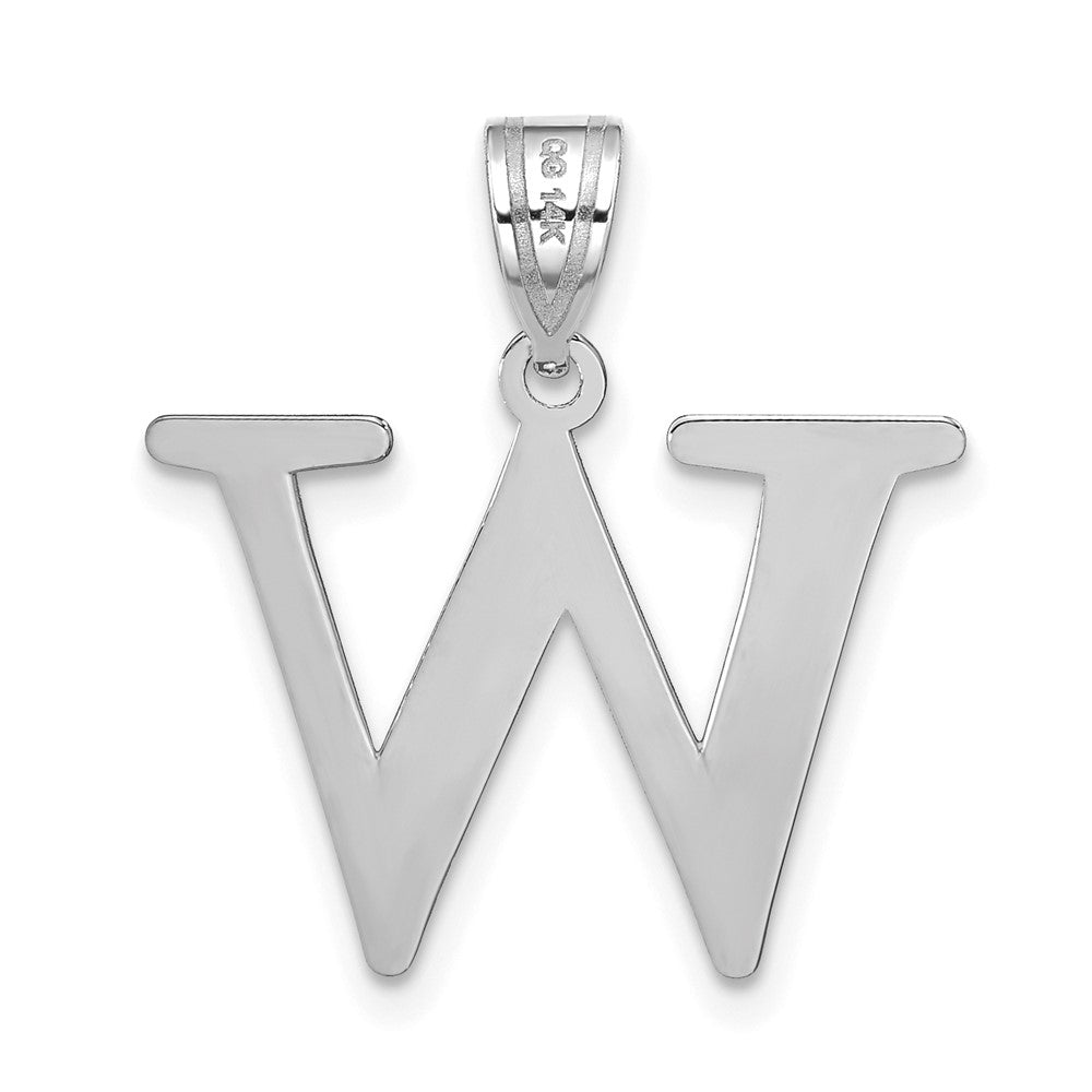 FJC Finejewelers 14 kt White Gold Polished Etched Letter W Initial Charm