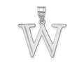 FJC Finejewelers 14 kt White Gold Polished Etched Letter W Initial Charm