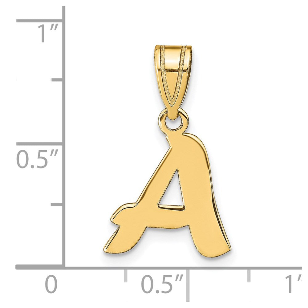 FJC Finejewelers 14 kt Yellow Gold Polished Script Letter A Initial Charm 15 x 13 mm