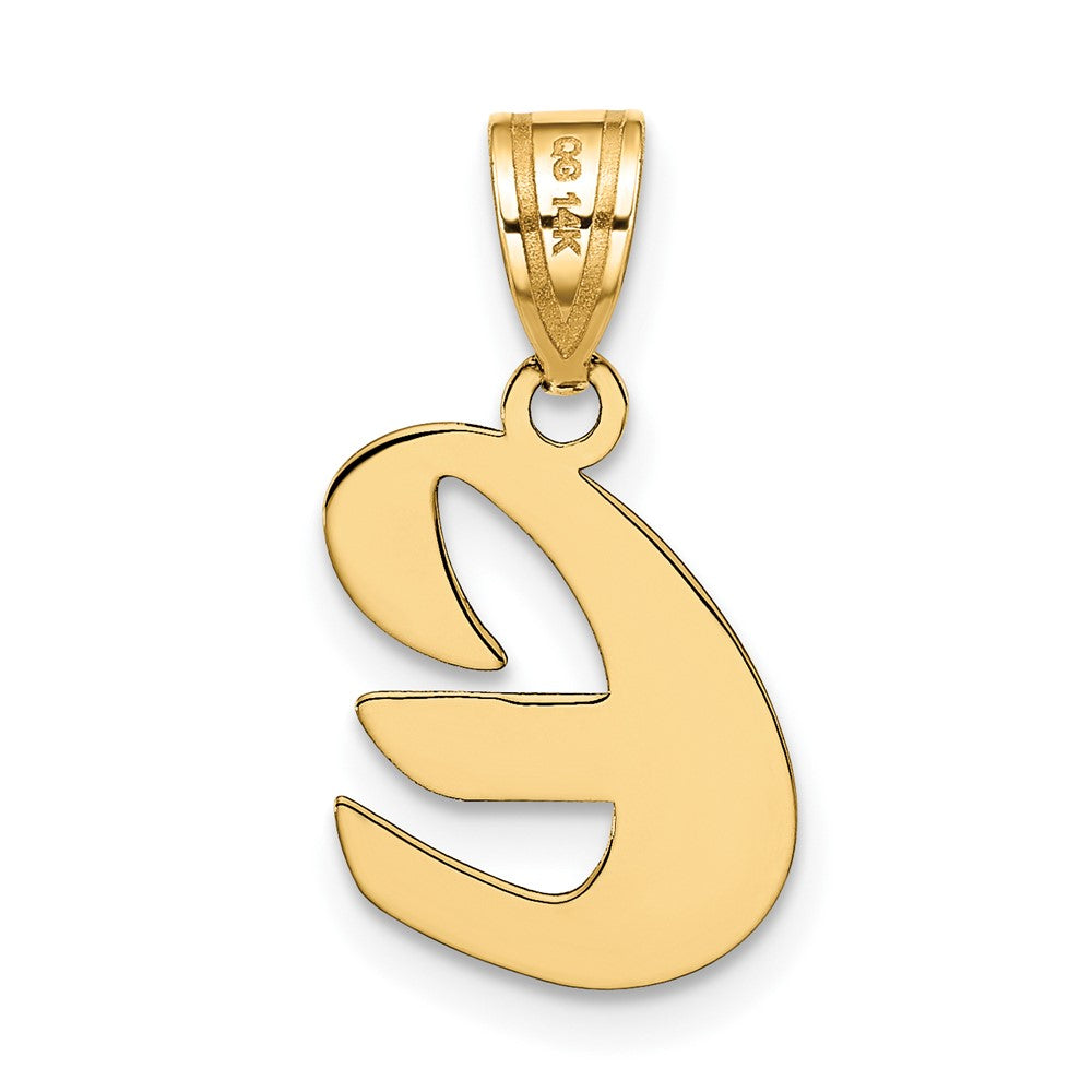 FJC Finejewelers 14 kt Yellow Gold Polished Script Letter E Initial Charm
