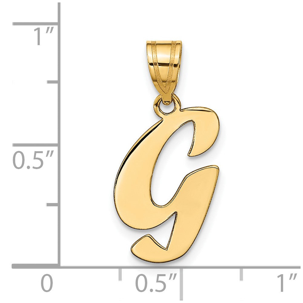 FJC Finejewelers 14 kt Yellow Gold Polished Script Letter G Initial Charm