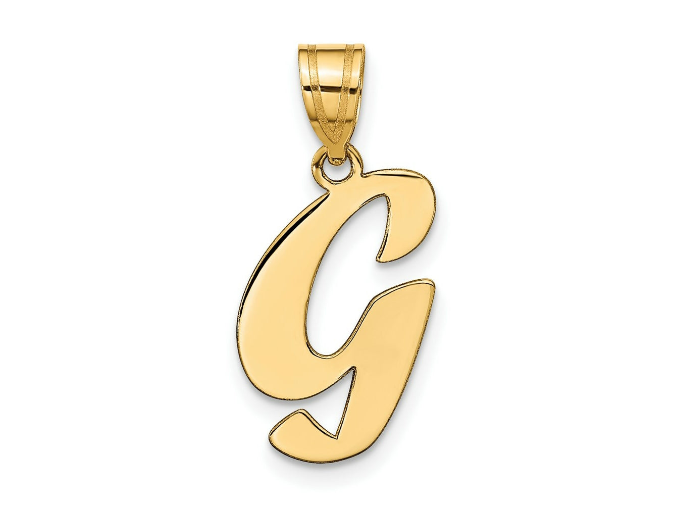 FJC Finejewelers 14 kt Yellow Gold Polished Script Letter G Initial Charm