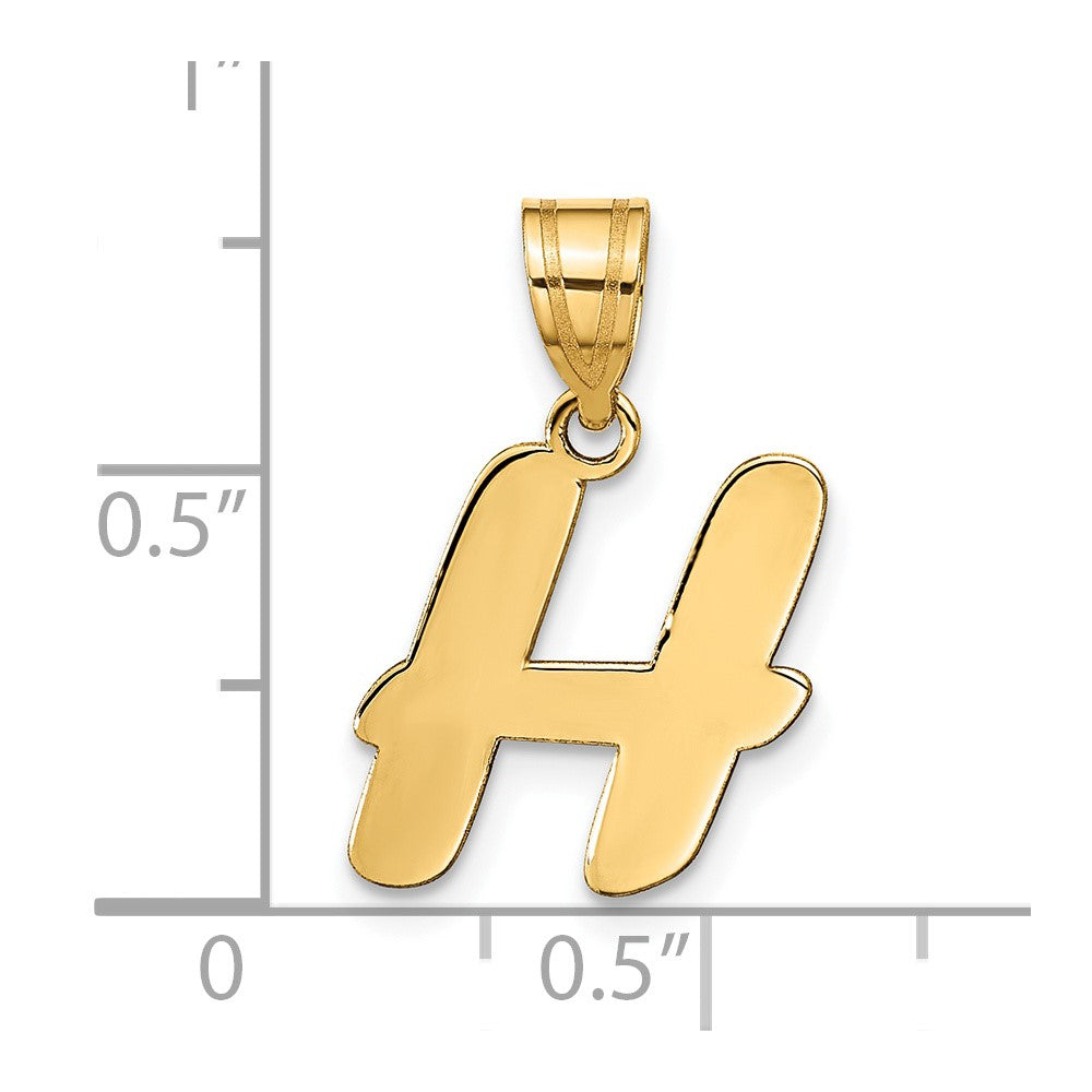 FJC Finejewelers 14 kt Yellow Gold Polished Script Letter H Initial Charm