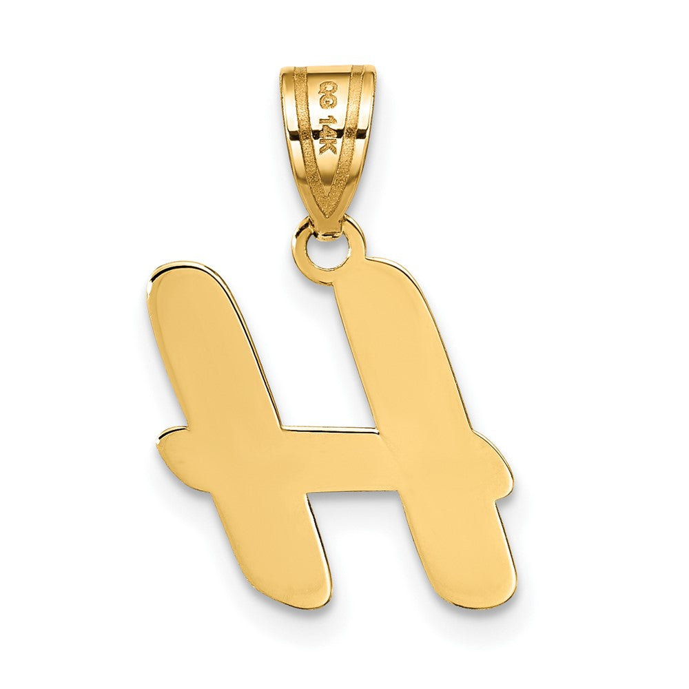 FJC Finejewelers 14 kt Yellow Gold Polished Script Letter H Initial Charm