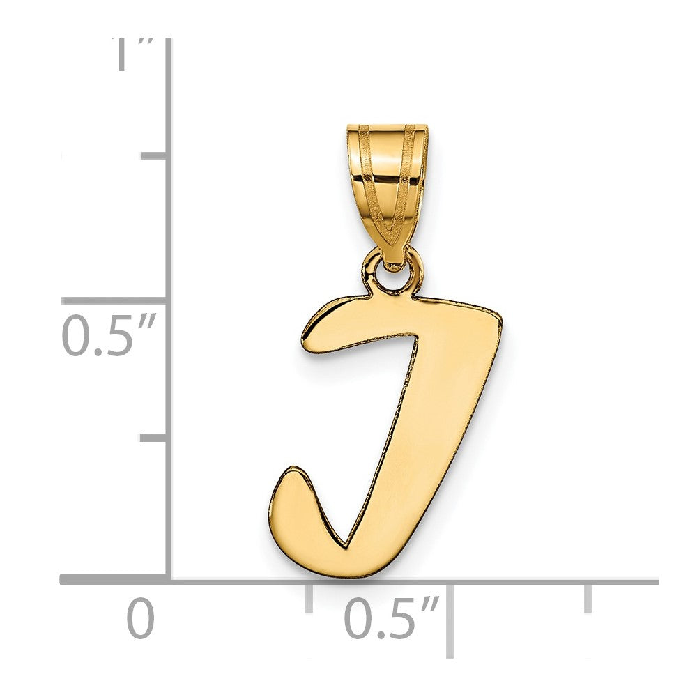 FJC Finejewelers 14 kt Yellow Gold Polished Script Letter I Initial Charm