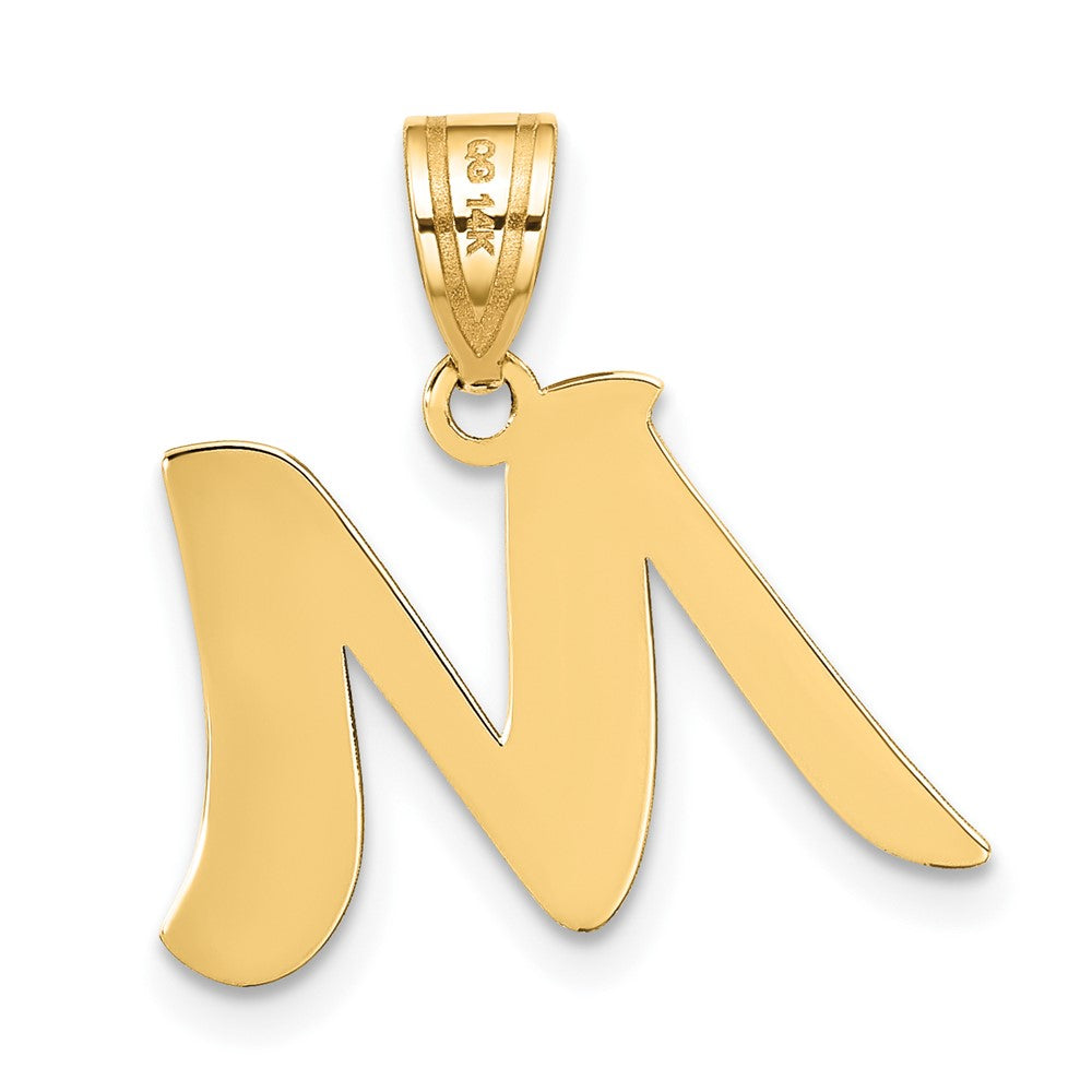 FJC Finejewelers 14 kt Yellow Gold Polished Script Letter M Initial Charm