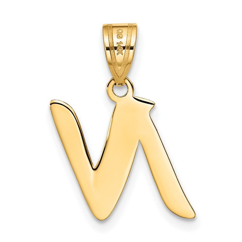 FJC Finejewelers 14 kt Yellow Gold Polished Script Letter N Initial Charm
