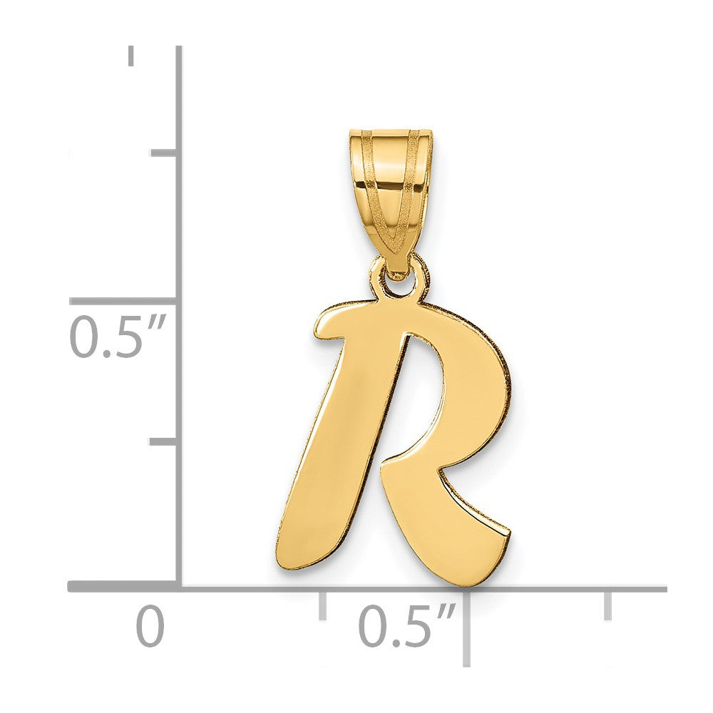 FJC Finejewelers 14 kt Yellow Gold Polished Script Letter R Initial Charm