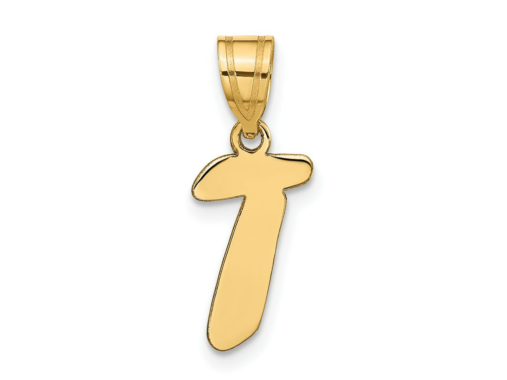 FJC Finejewelers 14 kt Yellow Gold Polished Script Letter T Initial Charm