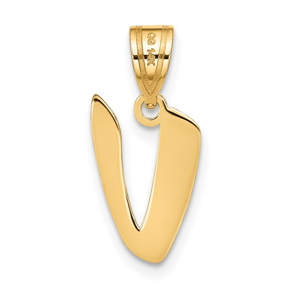 FJC Finejewelers 14 kt Yellow Gold Polished Script Letter V Initial Charm