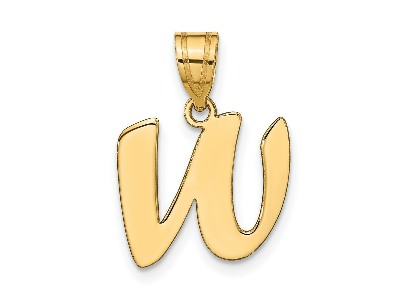 FJC Finejewelers 14 kt Yellow Gold Polished Script Letter W Initial Charm