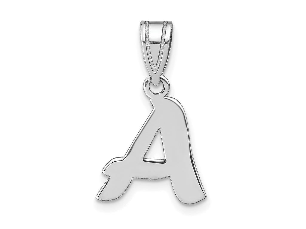 FJC Finejewelers 14 kt White Gold Polished Script Letter A Initial Charm 15 x 13 mm