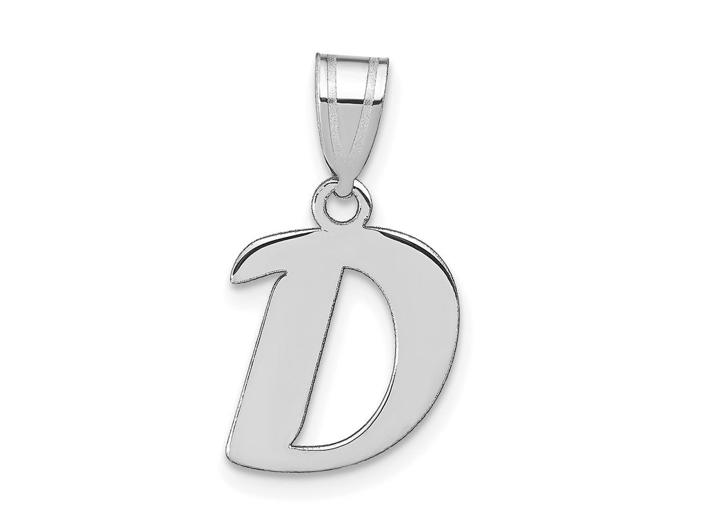 FJC Finejewelers 14 kt White Gold Polished Script Letter D Initial Charm 15 x 12 mm