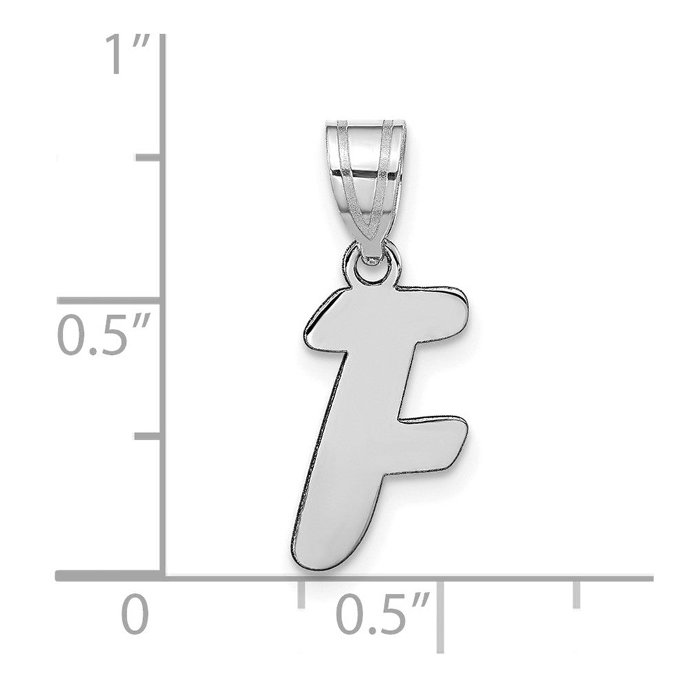 FJC Finejewelers 14 kt White Gold Polished Script Letter F Initial Charm