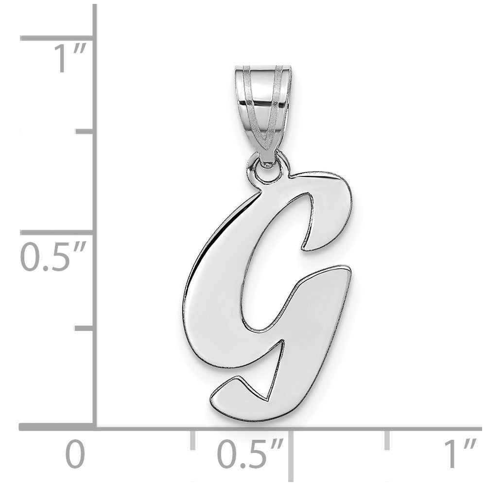 FJC Finejewelers 14 kt White Gold Polished Script Letter G Initial Charm